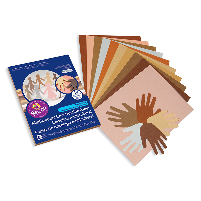 Shades Of Me Construction Paper, 5 Assorted Skin Tone Colors, 9 X 12, 50  Sheets